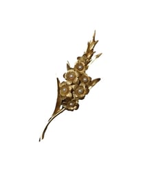 VINTAGE BOUCHER GLADIOLUS BIRTH-MONTH FLOWER BROOCH