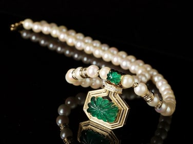 18K GOLD EMERALD NECKLACE