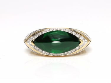 18K GOLD TSAVORITE RING