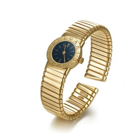 BULGARI 18K GOLD WRISTWATCH WITH BLACK ONYX DIAL