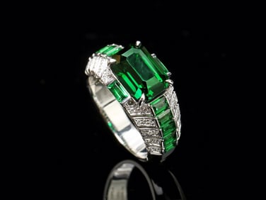 CARTIER HIGH JEWELRY 18K GOLD TSAVORITE RING