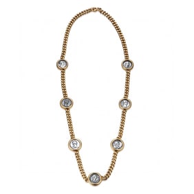 BULGARI 18K GOLD "MONETE" ANCIENT COIN CUBAN LINK NECKLACE