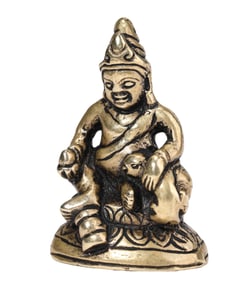 AN ALLOY COPPER FIGURE OF YELLOW JAMBHALA