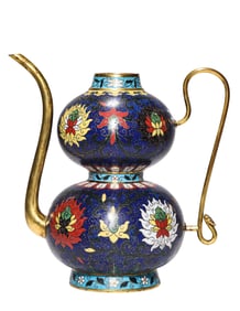 A CLOISONNE ENAMEL 'FLORAL' EWER