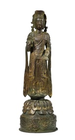 A GILT-BRONZE FIGURE OF BUDDHA