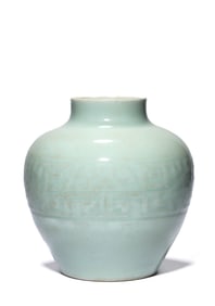 A PALE CELADON-GLAZED VASE
