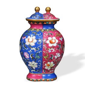A CLOISONNÉ 'FLORAL ' JAR