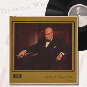 WINSTON CHURCHILL SIGNED LP "THE VOICE OF WINSTON CHURCHILL," DECCA LXT 6200, 1964