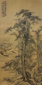 ZHANG DAQIAN (1899-1983), ATTRIBUTED TO, NOBLE SCHOLAR IN WINTER FOREST