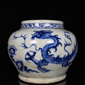 A BLUE AND WHITE 'DRAGON' JAR