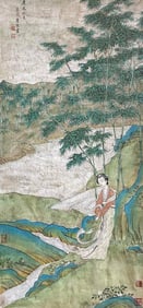 TANG YIN (1470-1524), ATTRIBUTED TO, LANDSCAPE WITH FIGURES