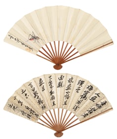 QI BAISHI (1864-1957), ATTRIBUTED TO, GRASSES AND INSECTS WITH CALLIGRAPHY