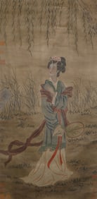 YAN HUI (ACT. 13TH C.), ATTRIBUTED TO, COURT LADY HOLDING A FAN
