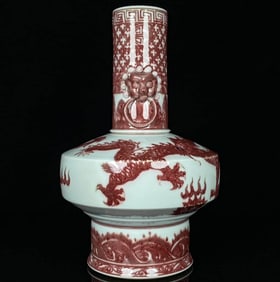 A UNDERGLAZED RED 'DRAGON' VASE