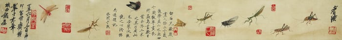 QI BAISHI (1864-1957), ATTRIBUTED TO, GRASSES AND INSECTS
