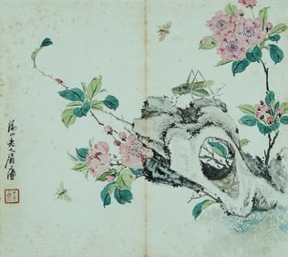 JU LIAN (1828-1904), ATTRIBUTED TO, FLOWERS AND INSECTS