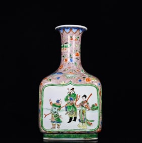 A WUCAI 'FIGURE' VASE