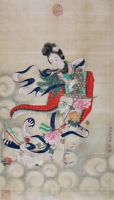LENG MEI (C.1677-1742), ATTRIBUTED TO, HEAVENLY MAIDEN SCATTERING FLOWERS