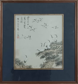 PU RU (1896-1963), ATTRIBUTED TO, FLOCK OF CRANES