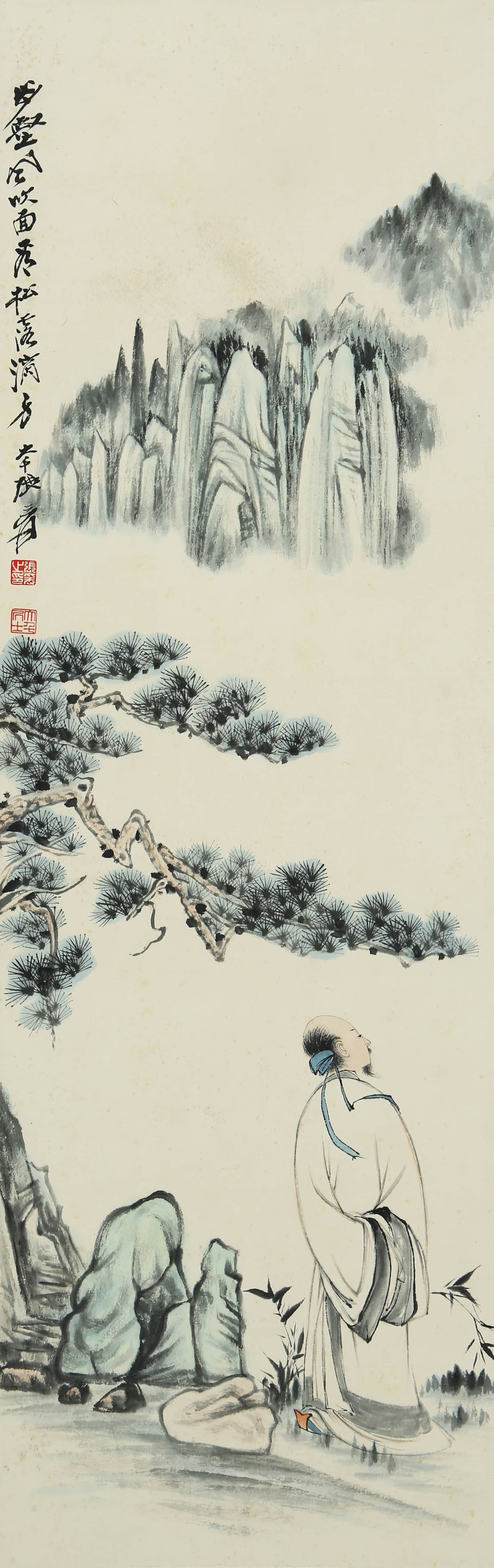 ZHANG DAQIAN (1899-1983), ATTRIBUTED TO, NOBLE SCHOLAR UNDER A PINE TREE (1 of 7)