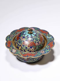 A CLOISONNé ENAMEL 'FLORAL' WATER POT