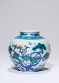 A DOUCAI 'THREE FRIENDS OF WINTER' JAR