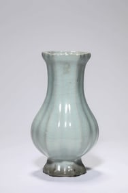 A LONGQUAN CELADON MELON-RIBBED VASE