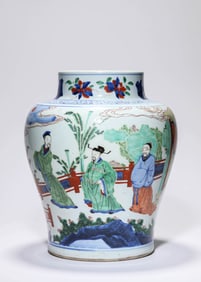 A WUCAI 'FIGURE' COMMANDER JAR