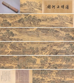 ZHANG DAQIAN (1899-1983), ATTRIBUTED TO, 'ALONG THE RIVER DURING QINGMING FESTIVAL'