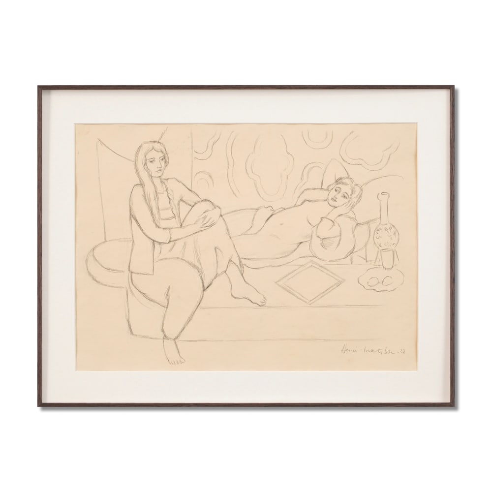 HENRI MATISSE (1869-1954), ATTRIBUTED TO, PENCIL ON CANVAS (1 of 2)
