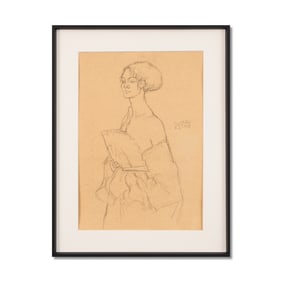 GUSTAV KLIMT (1862-1918), ATTRIBUTED TO, PENCIL ON CANVAS