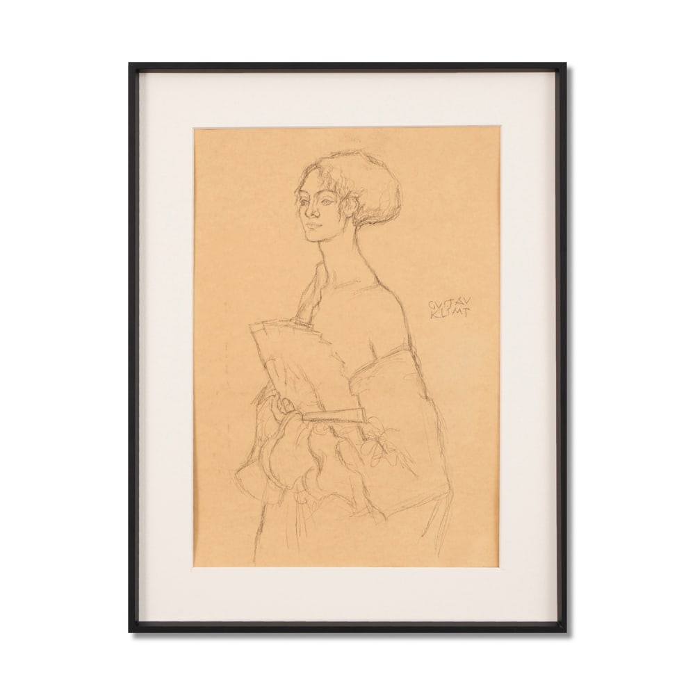GUSTAV KLIMT (1862-1918), ATTRIBUTED TO, PENCIL ON CANVAS (1 of 2)