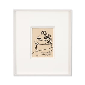 ENRICO CARUSO SIGNED SELF-PORTRAIT SKETCH