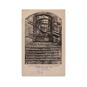 TY COBB SIGNED HALL OF FAME POSTCARD