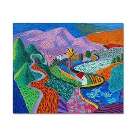 DAVID HOCKNEY (B.1937), ATTRIBUTED TO, ACRYLIC ON CANVAS