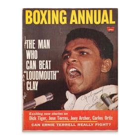 MUHAMMAD ALI / CASSIUS CLAY SIGNED "BOXING ANNUAL" MAGAZINE - DUAL SIGNATURE EDITION