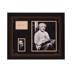 ALBERT EINSTEIN SIGNED CUT WITH FRAMED DISPLAY