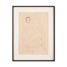 HENRI MATISSE (1869-1954), ATTRIBUTED TO, PENCIL ON CANVAS
