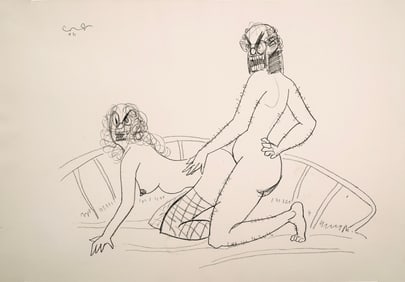 GEORGE CONDO (B.1957), ATTRIBUTED TO, PENCIL ON PAPER