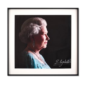 QUEEN ELIZABETH II SIGNED POSTER