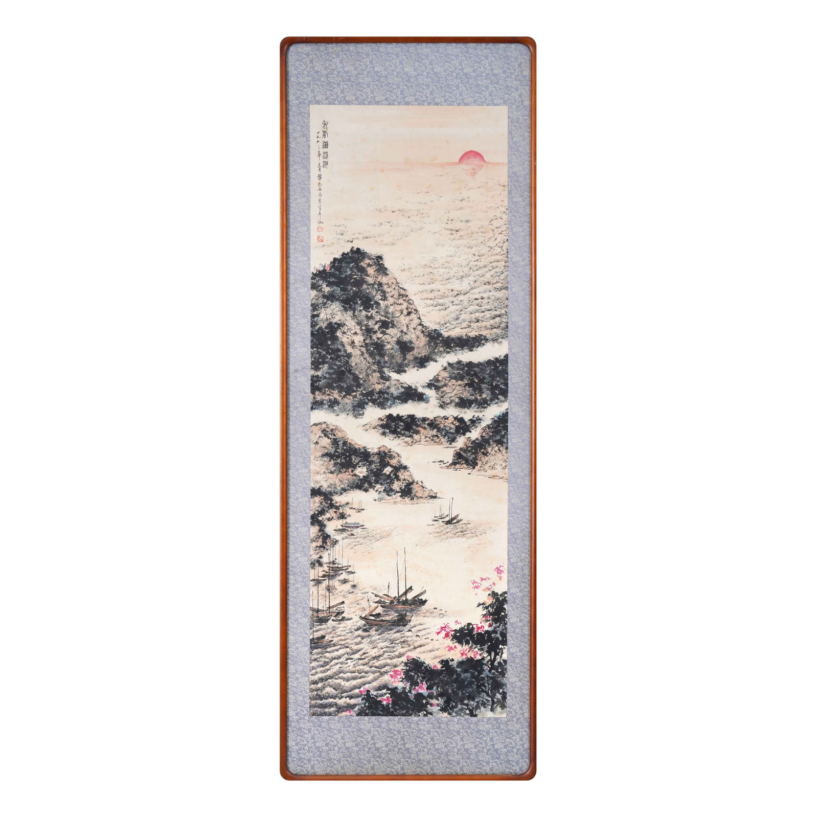 FU BAOSHI (1904-1965), ATTRIBUTED TO, INK ON PAPER: Image Size (excluding frame): 108.5 cm x 34 cm (42 3/4 in x 13 3/8 in) Fu Baoshi (1904-1965), a towering figure in modern Chinese painting, was born in Xinyu, Jiangxi. Renowned for his bold landscapes