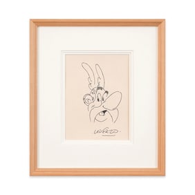 ALBERT UDERZO SIGNED ASTERIX DRAWING