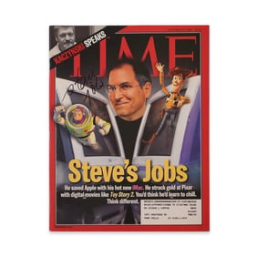 STEVE JOBS SIGNED TIME MAGAZINE COVER, OCTOBER 18, 1999