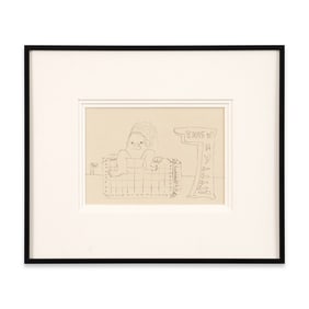 JOHN LENNON SIGNED SKETCH - "THIS WAY"