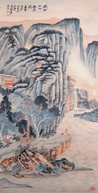 ZHANG DAQIAN (1899-1983), ATTRIBUTED TO, INK AND COLOR ON PAPER