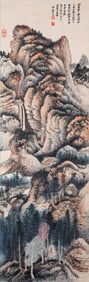 ZHANG DAQIAN (1899-1983), ATTRIBUTED TO, INK AND COLOR ON PAPER