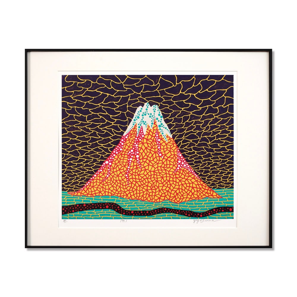 YAYOI KUSAMA (B.1929), SILKSCREEN PRINT: Signed (lower right) Image Dimensions: 18 1/2 x 16 1/8 in (47 x 41 cm) Framed Dimensions: 25 3/4 x 20 7/8 in (65.5 x 53 cm) Yayoi Kusama (b. 1929) stands as one of the most iconic and influential fema