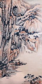 ZHANG DAQIAN (1899-1983), ATTRIBUTED TO, INK AND COLOR ON PAPER