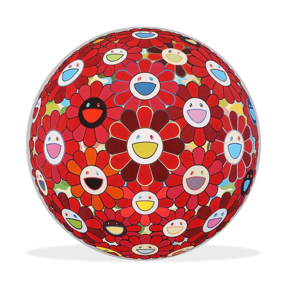 TAKASHI MURAKAMI (B.1962), ATTRIBUTED TO, ACRYLIC ON CANVAS MOUNTED ON WOOD: Signed (verso) Image Dimensions: 39 3/8 x 39 3/8 in (100 x 100 cm) This painting comes with coa. Takashi Murakami stands as one of the most influential contemporary artists of the twenty first century