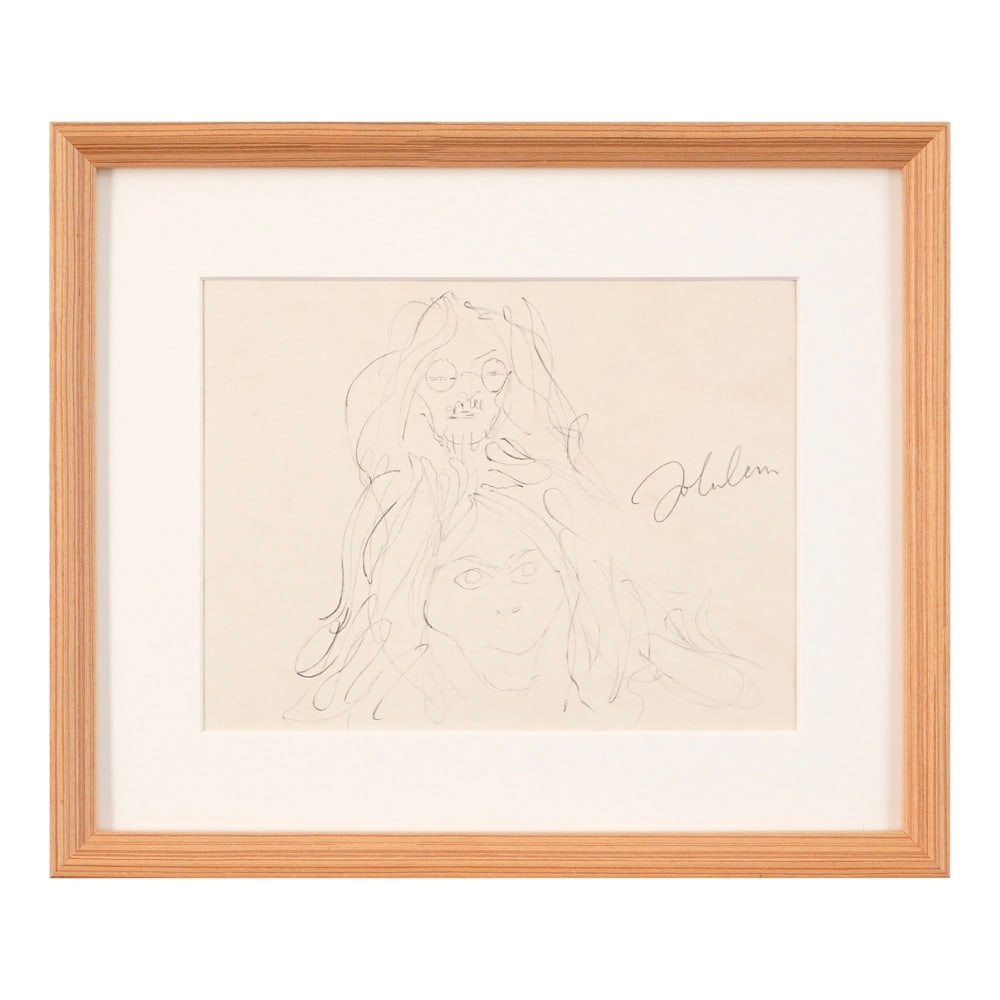 JOHN LENNON SIGNED SKETCH (1 of 1)